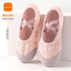 Kids Girls Ballet Slippers | Soft Sole Dance Shoes for Ballet, Gymnastics | Stretch Elastic Gore | Cat Paw Design | No-Tie Comfort