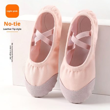 Kids Girls Ballet Slippers | Soft Sole Dance Shoes for Ballet, Gymnastics | Stretch Elastic Gore | Cat Paw Design | No-Tie Comfort